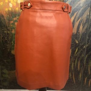 LOFT - vegan leather rust colored skirt, size 0